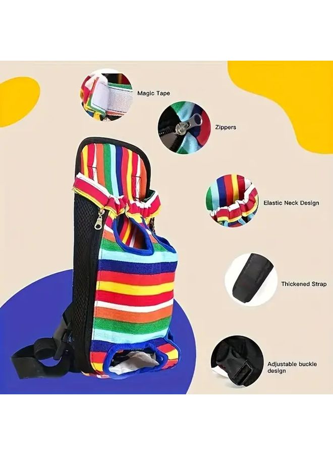 Iridescent Pet Sling Carrier Breathable Leak Proof Chest Strap Secure Zip For Cats Dogs Size S - Image 3